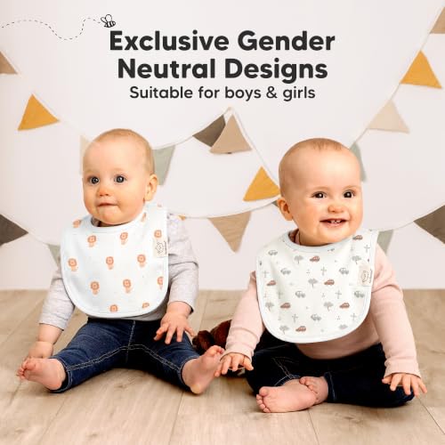 Image of KeaBabies 8-Pack Organic Baby Bibs for Drooling and Teething (Wilderness) | Soft Cotton Bibs for Baby Girl, Boy, Extra Absorbent, Easy to Clean & Put On, Toddler, Newborn, Infant 0-24 Months