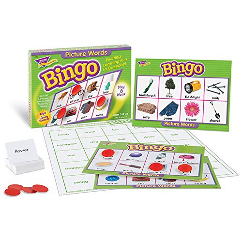 Trend Enterprises: Picture Words Bingo Game, Exciting Way For Everyone To Learn, Play 6 Different Ways, Perfect For Classrooms And At Home, 2 To 36 Players, For Ages 5 And Up #TOP1