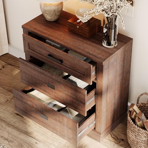 Image of WAMPAT 32-inch Tall Large Wooden Nightstand with Drawers