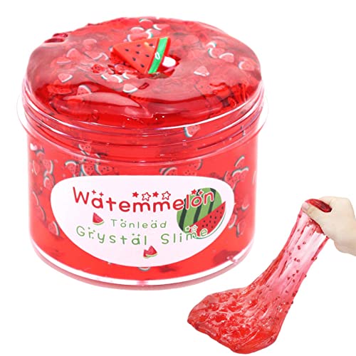 Wassermelonenroter, Transparenter Schleim, 200 G, Weicher Jelly-Ton, Nicht Klebender Schleim, Vorgefertigt. Superweiche Und Nicht Klebende Elastische DIY-Knetblase