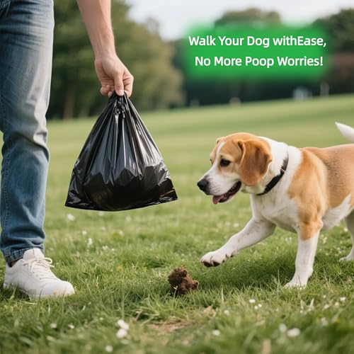 Image of 300 Count Black Small T-Shirt Poop Bags with Handles | Perfect for Dogs&Cats Waste Bags,Mini Car Trash Bags