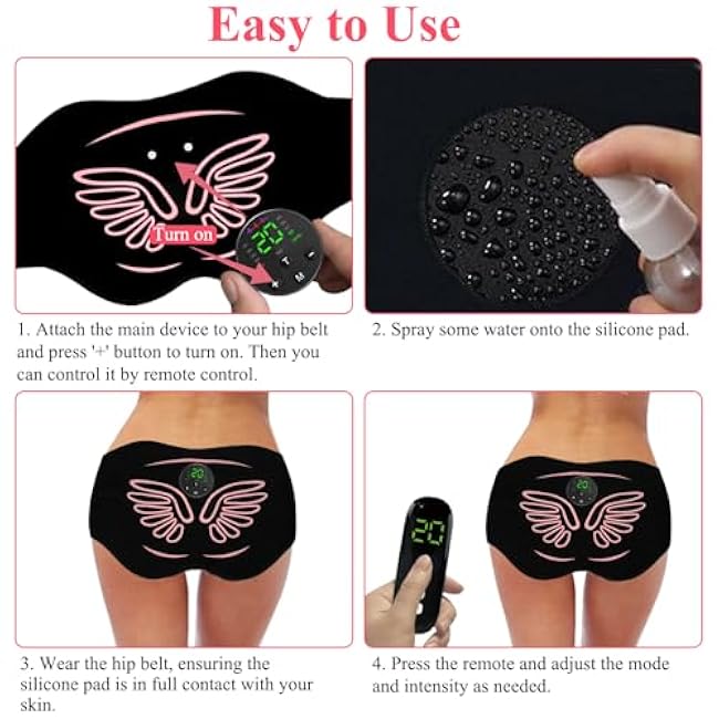 Hip Trainer, Butt Lifting Machine Glute Muscle Stimulator, 8 Modes & 20-Level Intensity Muscle Toner Stimulator, EMS Muscle Stimulator Booty Trainer for Women Men Home Fitness