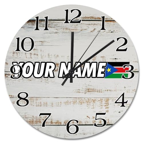 Horloge murale personnalisée drapeau Soudan du Sud cadeau souvenir unique