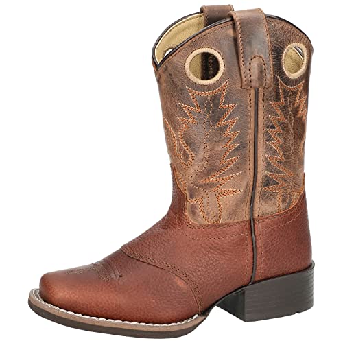 Smoky Mountain Children Luke Square Toe Western Cowboy Boots Brown, 10.5M3