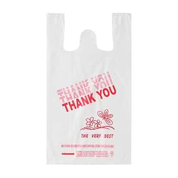 Amazon.com: HY Platree Large Thank You White T-Shirt Bags