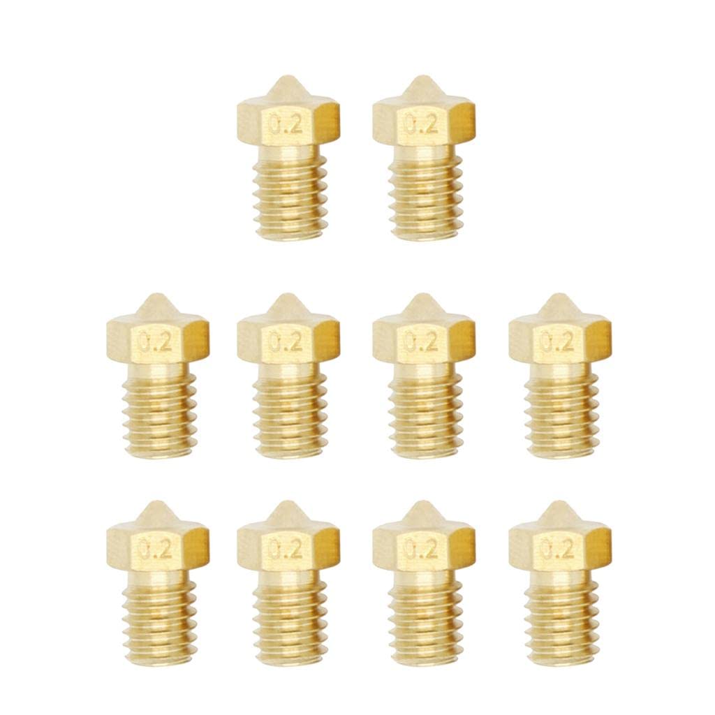 SAZ DEKOR 10 pieces Brass Extruder Nozzle for 1.75mm 3D Printer M6 Thread 0.2mm-picture-27