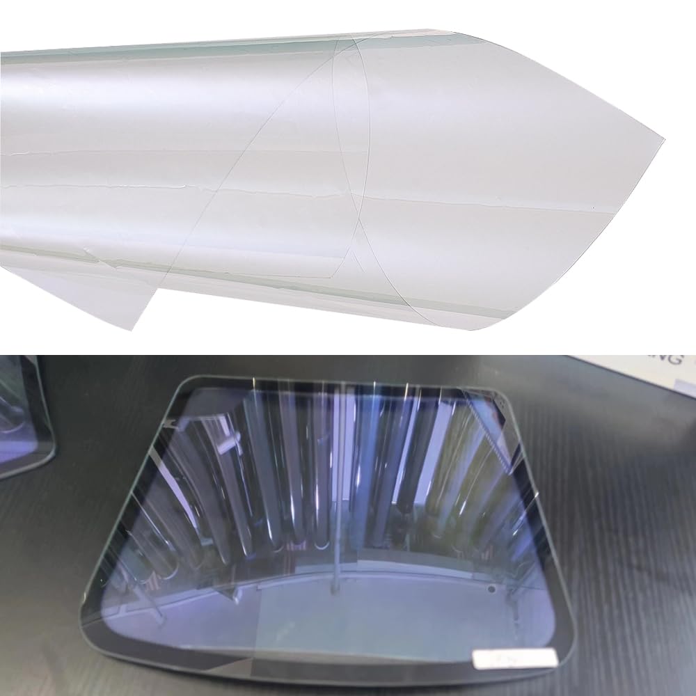 Alvorox Transparent Alrovox 83.9% Vlt Clear Chameleon Car Window Tinted Film For Side Windows, Window Foil Car Tin, Nano Ceramic Solar Protection Film, To Blue Color Change (50Cmx300cm)