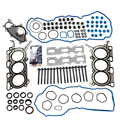 Image of Partsflow Cylinder Head Gasket Set w /Head Bolts For FORD EDGE For FORD POLICE INTERCEPTOR SEDAN For LINCOLN MKS For LINCOLN MKT For LINCOLN MKX For LINCOLN MKZ 3.7L 3726CC 227CID V6 DOHC, (24 VALVE)