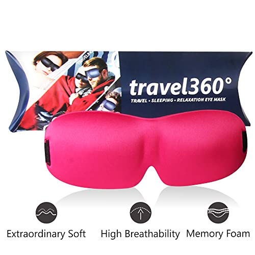 Image of Mulberry Silk Eye mask with Adjustable Strap - Comfortable and Lightweight Eyemask for Sleeping, Meditation, Travelling, and Relaxation - Blindfold Mask for Men and Women (Pink)