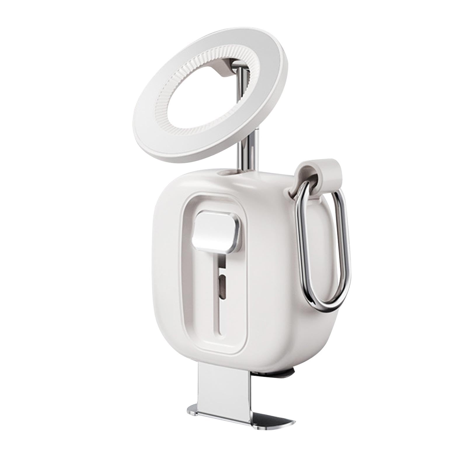 predolo Soporte para teléfono de avión, esencial para viajes y vacaciones, fácil de usar, tamaño de bolsillo, ajustable, universal, para mujer y hombre, Blanco