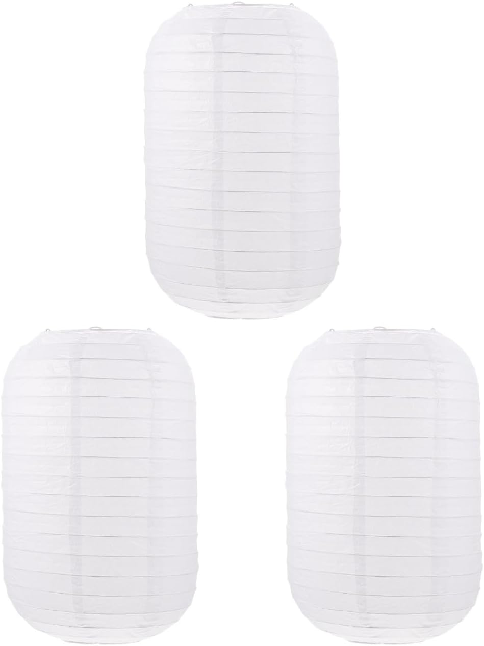 ARTIBETTER Japanese Style Folding Lanterns 6 Pcs Set Paper Lanterns for Home and Restaurant Decor Foldable White Lanterns for Indoor Outdoor Use 6.88X11.40 Inch