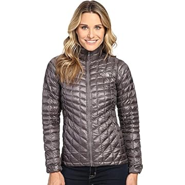 Jaqueta feminina The North Face Thermoball com zíper completo cinza coelho/estampa lavada, tamanho pequeno