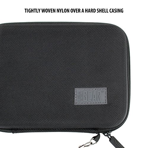 image for USA GEAR Travel Electronics Organizer - 6.5 Inch Zipper Case with Hard