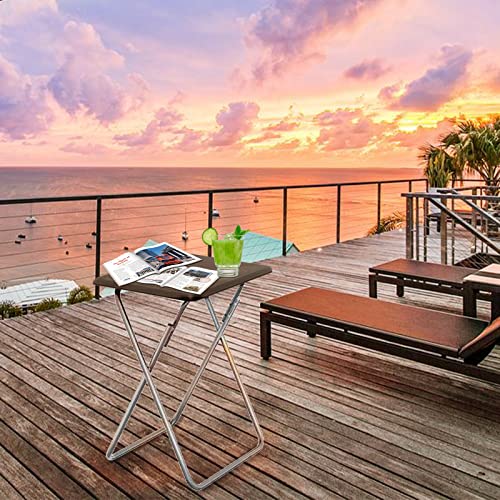 Image of Garden 4 you Folding TV Tray Table on Bed & Sofa,TV Dinner Tray with Sturdy MDF,25In Portable Table with No Assembly Required （Walnut,2PC）