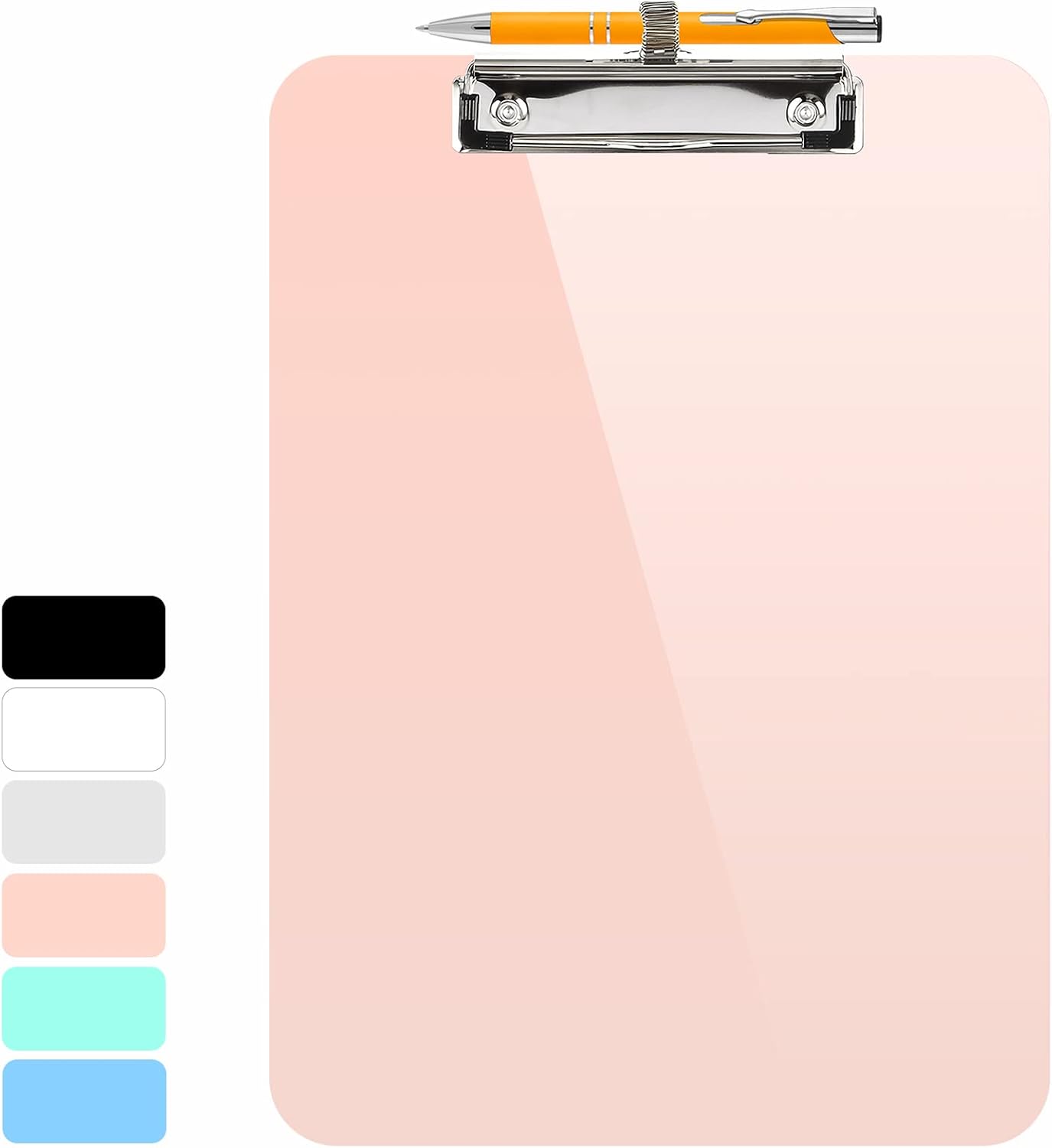 Sooez Plastic Clipboard with Pen Holder, [10% Thicker] Clip Boards 8.5x11 with Low Profile Clip, Kids Clipboards for School, Cute Hanging Clipboard, Standard Letter Size A4 Clipboard for Women, Work