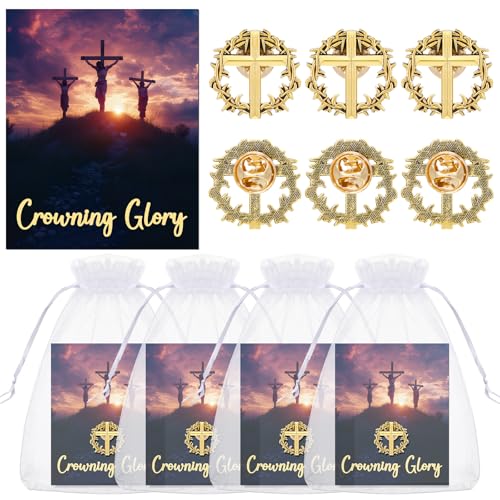 Landical 60 Pcs/30 Sets Crown of Thorns Pins with Card