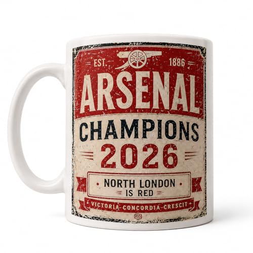 North London Red Champions 2026 Ceramic Mug Vintage Retro Football Fan Gift North London is Red Coffee Cup