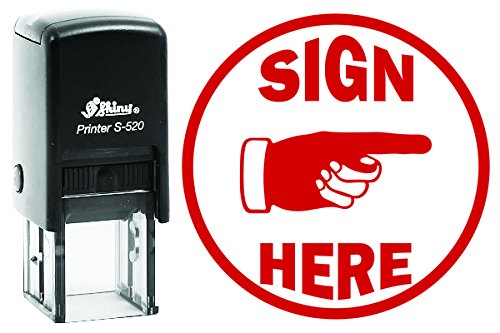 Sign here lucido 20 mm rotondo timbro di gomma