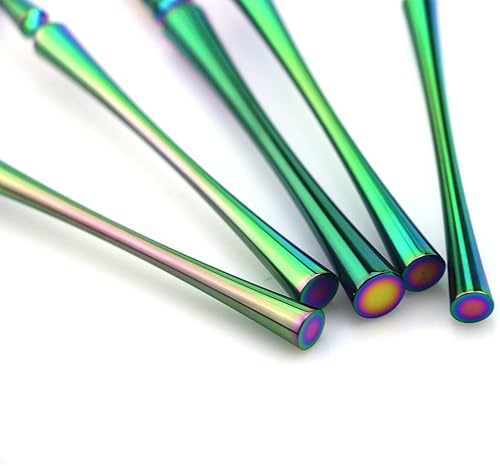 Miniatura 3 de JASHII Juego de cubiertos de titanio de lujo de 20 piezas de acero inoxidable 1810 pulido con espejo de arco iris, incluye tenedor, cuchillo,