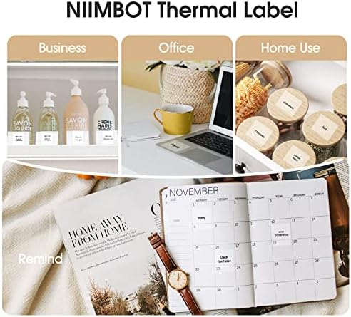 NIIMBOT Labels for B21/B3S Label Printer, Thermal Labels 2'' x 2''(50x50mm), Waterproof, Oil-Proof Sticker Labels, 1 Roll of 150 Sticker Labels (Round Clear)