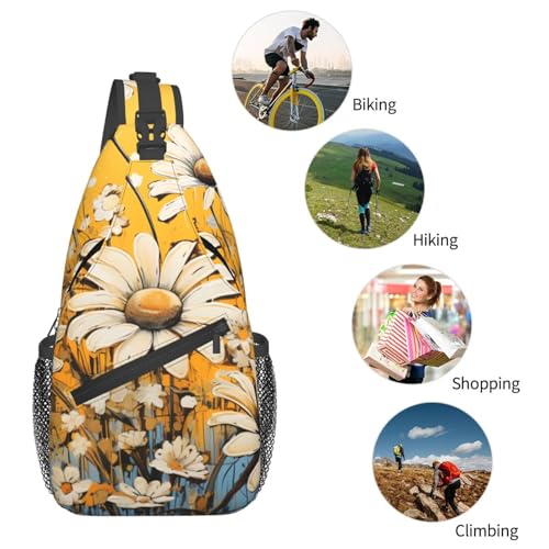 Bolso bandolera con diseño floral para mujer y hombre liviano miniatura 6