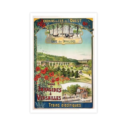 Póster retro de viaje francés de 30x45 cm para arte de pared en dormitorio y oficina