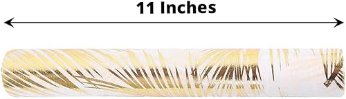 Miniatura 3 de Efavormart - Camino de mesa de papel de aluminio no tejido con hojas de palma doradas metálicas de 108 pulgadas