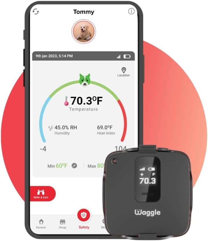 Waggle RV/Dog Safety Temperature & Humidity Sensor | Wireless Pet Monitoring System | Built-in GPS (Verizon) | Instant Alerts on…