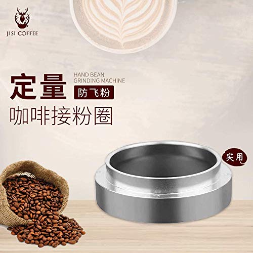 Sunbaca Funil de dosagem de café expresso 53mm Anel de dosagem de café em aço inoxidável Portafilter