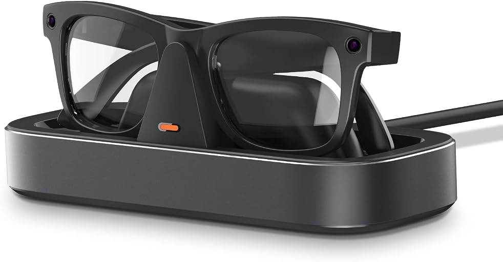 VAWVVA Charging Station for Meta Ray-Ban Glasses - Wayfarer, Skyler, Headliner & Oakley Meta HSTN Charger with LED Indicator (Gray)