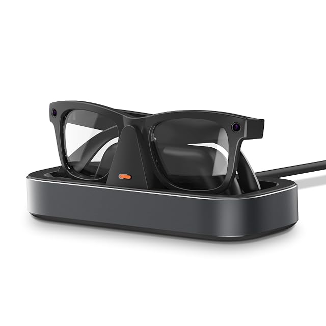 Charging Station for Meta Ray-Ban Glasses - Wayfarer Skyler Headliner Oakley Meta HSTN Charger with LED Indicator Space
