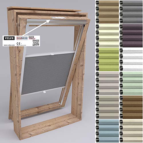 Gardinen21 Dachfenster Rollo mit Bohren I Plissee Dachfenster...