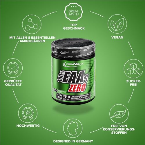 IronMaxx 100% EAAs Apple 500g - EAAs Pulver hochdosiert, Vegan und zuckerfrei, 8 essentielle Aminosäuren zur Ergänzung deiner Sporternährung 5