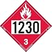 Labelmaster ZT2-1230 UN 1230 Flammable Liquid Hazmat Placard, Tagboard (Pack of 25)