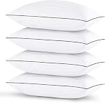 Pillows Standard Size Set of 4 - Bed Pillows for Sleeping 4 Pack, Cooling Supportive Hotel Pillows with Premium Soft Down Alternative Fill for Side Stomach and Back Sleepers