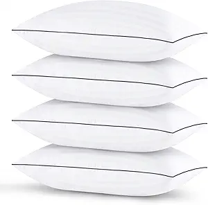 GOHOME King Size Pillows Set of 4 - Bed Pillows for Sleeping 4 Pack, Cooling Supportive Hotel Pillows with Premium Soft Down Alternative Fill for Side Stomach and Back Sleepers