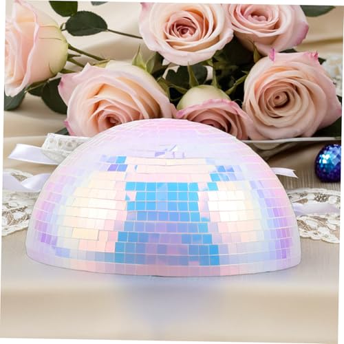 NUOBESTY bola de disco reflectante hemisférica de 20cm con material de espuma y plástico, decorativa versátil para escenario y fiesta musical, adorno moderno de los 70s para bodas miniatura 6