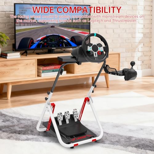 Image of Likeem Foldable Sim Racing Wheel Stand, Racing Steering Shifter Mount for Logitech G25 G27 G29 G920, Racing Simulator Cockpit Video Game Accessories, Shifter Wheel Pedals NOT Included