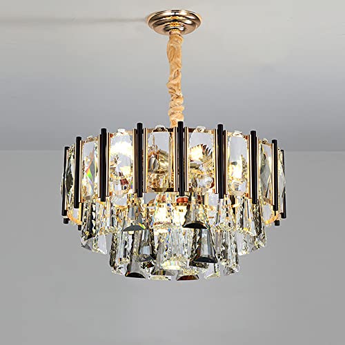 Lustre en cristal salon grande suspension de plafond luxe style postmoderne E14