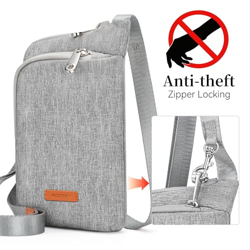 Image of RONSIN Small Anti Theft Crossbody Bags for Women Nylon Cell Phone Purses RFID Blocking Travel Purse with Locking Zipper