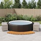 bordo per spa grigio in polyrattan e legno massello di acacia (25,4 kg)-casa e giardino