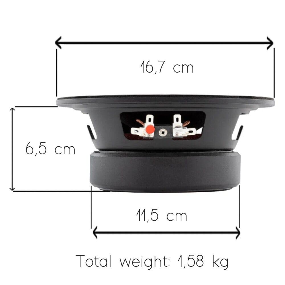 1 MIDRANGE DS 18 PRO-GM6.4 głośnik 16,5 cm, 165 mm, średnica 6,5", 140 W RMS i 480 W maks., 4 omy, czułość 92 dB, do samochodów, 1 szt