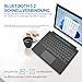 Rii Surface Tastatur für Pro 9/8/X, Bluetooth 5.2 Mit Touchpad Und 7-Farbiger Hintergrundbeleuchtung - Grau QWERTZ (Steckplatz Lädt Surface Pen Nicht)