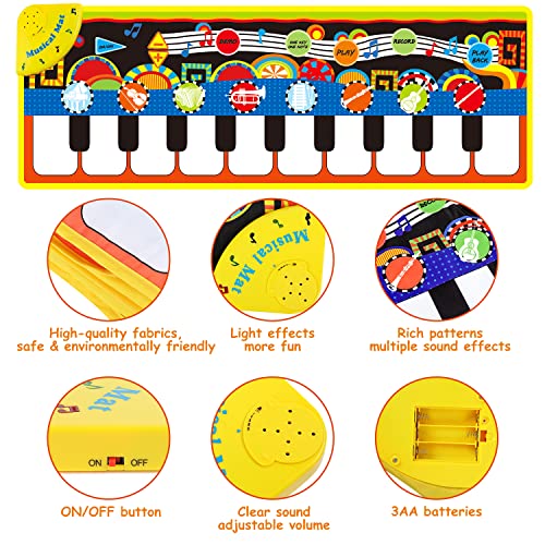 Buluri Pianomat, vroege opvoeding muzikale dansmat, touch pianomat, muziekmat met 5 modi en 8 instrumentgeluiden… - Image 5