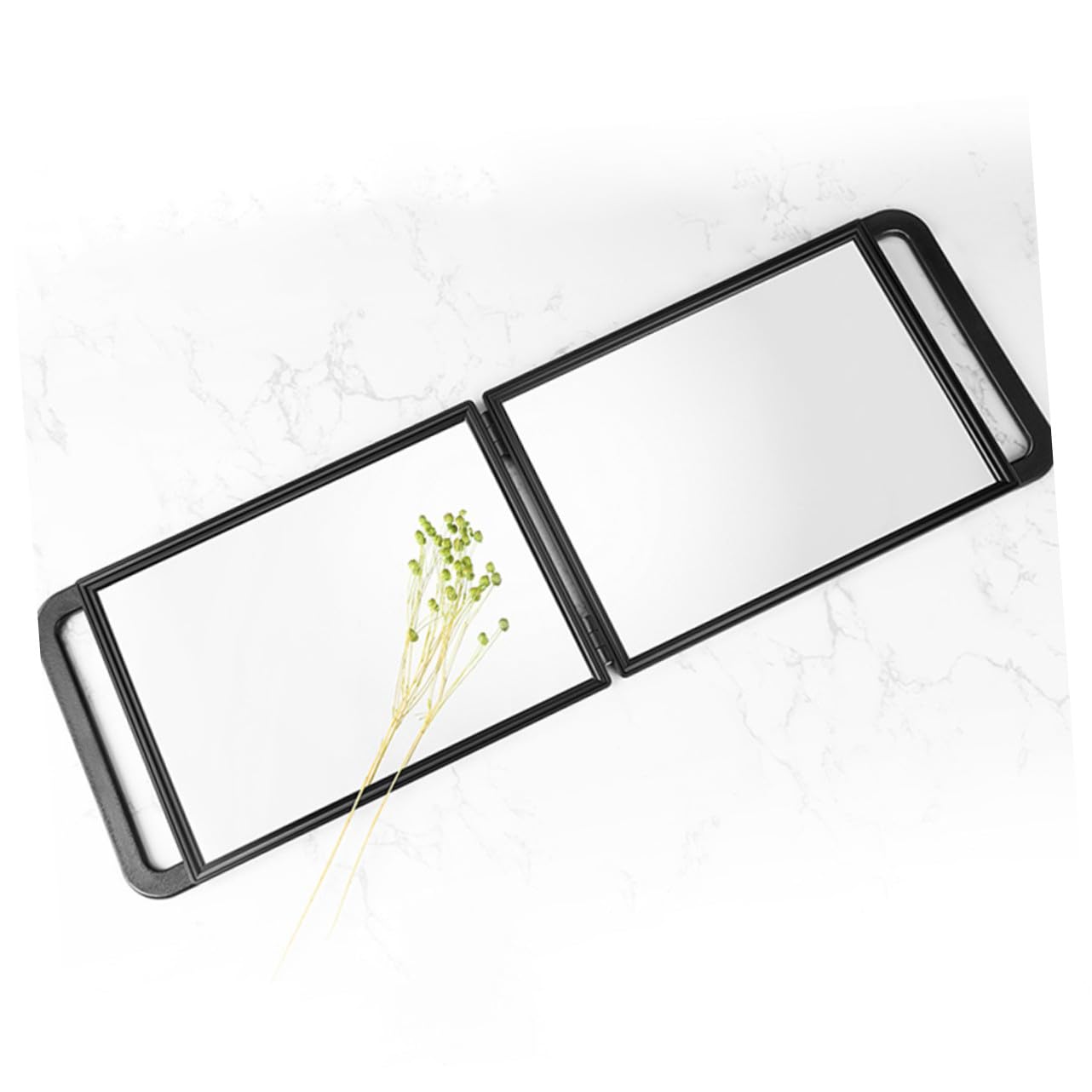 Kosmetikspiegel Großer Klappbarem mit Design Doppelseitiger Kunststoff Aluminiumrahmen Komfortable Griffe für Schminktisch und Friseursalon