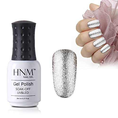 Gel Nail Polish, HNM Platinum Bling Nail Lacquer Varnish Soak Off UV LED Manicure Salon Beauty 8ML (58001)