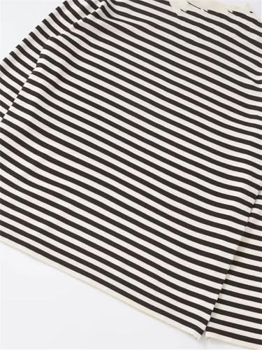 Women's Striped Loose Simple Knit Sweater Long Sleeve Pullovers Personality Tops4