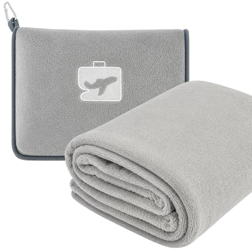 GREENSAPPIRE Travel Blanket Pillow for Plane 2-in-1 Soft Airplane Blanket