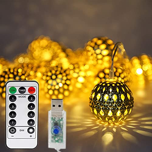 LED Lichterkette Batterie, 3M 30LEDs, Wasserdicht Marokkanische Lichterketten Aussen, 2 Modi Lichterkette innen für Balkon, Garten, Terrasse, Weihnachten, Hochzeiten, Partys deko Cover