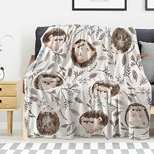 Artblanket Cute Hedgehog Blanket For Fall Winter Spring All Season Warm Fuzzy 40X30 In For Pet Microplush Lightweight Thermal Fleece Summer Autumn Blankets For Couch Bed Sofa #TOP2